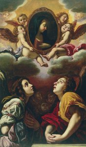 Voando e adorando anjos, 1613-4 de Domenico Fetti or Feti
