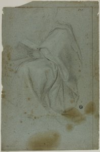 Figura Masculina Drapejada Sentado com Livro (reto); Duas Mulheres Sentadas com Desenho da Mão Esquerda (verso)