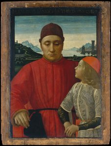 Francesco Sassetti 1421-1490 e Seu Filho Teodoro, ca. 1488 de Domenico Ghirlandaio