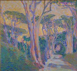 Floresta de pinheiros em Portofino, c.1920 de Domenico Guerello