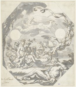 Design para um mostrador com uma alegoria mitológica de Domenico I Piola (attributed to)