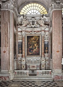 Anunciação, altar, sexta capela, c.1679 (óleo sobre tela) 345 x 200 cm