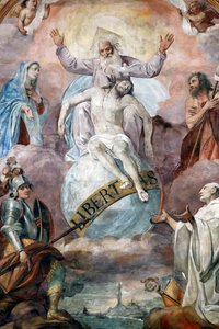 Jesus e Deus, o Pai. Fresco. Génova. Itália.