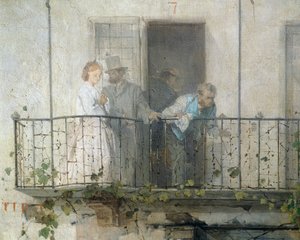 Notícias da Paz de Villafranca, de Domenico Induno, detalhe de Domenico Induno