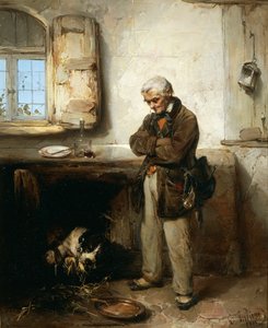 Velho e cão, cerca de 1855, por Domenico Induno (1815-1878), óleo sobre tela, 45x54 cm