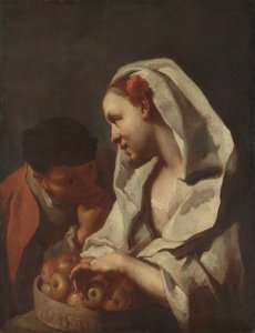 Garota vendendo frutas de Domenico Maggiotto (attributed to)