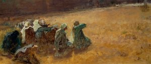 As Marias Assistem à Crucificação de Cristo, detalhe (óleo sobre tela) de Domenico Morelli