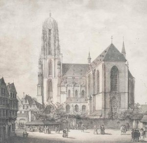 Litografia - Frankfurt - Catedral Imperial - Quaglio - 1819 de Domenico Quaglio the Younger