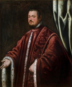 Retrato de Nicolo Da Ponte (1491-1585) - Peinture de Domenico Robustio dit Tintoretto (1560-1635) , huile sur toile de Domenico Robusti Tintoretto
