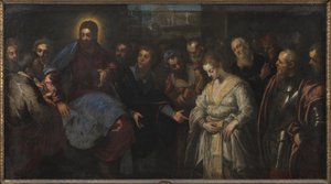 Cristo e a adúltera de Domenico Tintoretto