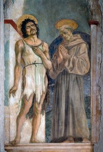São João Batista e São Francisco de Assis - afresco