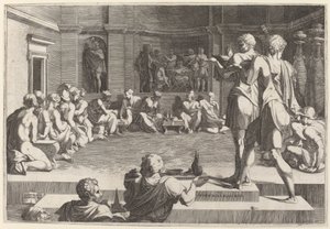 O banquete de Alexandre, o Grande de Domenico del Barbiere after Francesco Primaticcio