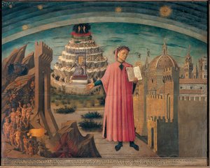 Dante e seu poema a "Divina Comédia". de Domenico di Michelino