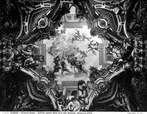 Alegoria do Outono, na abóbada da Sala de Outono de Domenico the Elder Piola