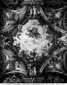 Alegoria do inverno, na abóbada da sala de inverno de Domenico the Elder Piola