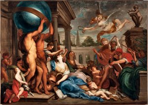 Atheneum of Fine Arts Painting de Domenico Piola (1627-1703) Genes, Strada Nuova Museums (antigo Palazzo Bianco)
