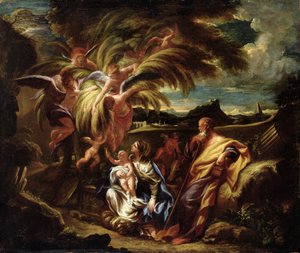 O resto da fuga para o Egito, c.1700