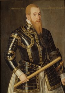 Eric XIV de Suede - Retrato do Rei Eric XIV da Suécia (1533-1577), de Verwilt, Domenicus (ativo 1544-1566). Óleo sobre madeira. Dimensão : 98x69 cm. Nationalmuseum Stockholm de Domenicus Verwilt