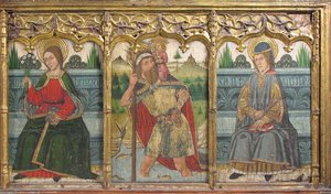 Painel de Predela com Santa Brígida, São Cristóvão e São Kilian do Retábulo, século XV.