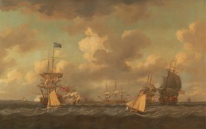 Navios ingleses que chegam ao Anchor numa brisa fresca de Dominic Serres RA