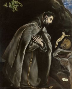 São Francisco rezando, ca 1585. de Dominico El Greco
