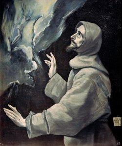 São Francisco recebendo os estigmas, ca 1585-1590. de Dominico El Greco
