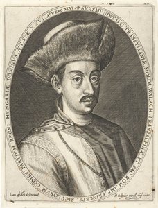1572-1613 Sigismund Bathory, o príncipe da Transilvânia. A bota tribunal de Augsburg 1600-1602, 160