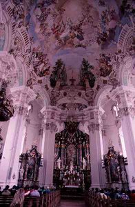 Interior rococó da igreja, iniciado em 1727 de Dominikus Zimmermann