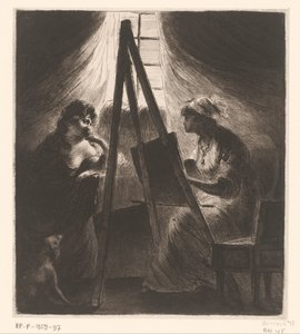 Elisabeth Vigée-Le Brun retratando uma mulher