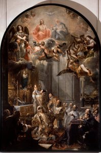 Missa de fundação da Ordem da Trindade A Ordem Religiosa da Trindade (ou Santíssima Trindade) foi fundada por João de Matha (1154-1213). Pintura de Juan Carreno de Miranda (1614-1683) Sol. 5x3,1 m
