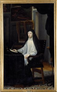 Retrato da Rainha Maria Ana da Áustria em viúva (1634 - 1696). Pintura de Juan Carreno De Miranda (1614 - 1685) Ec. Esp