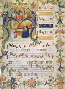 Frontispício de um coro do Mosteiro de Montoliveto, c.1390 (tinta em guache e ouro em pergaminho)