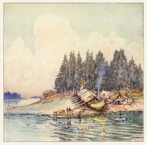 Rudyard Kipling: "Harp Song of the Dane Women" (litografia a cores)