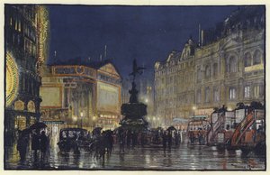 O coração do Império, uma impressão de Piccadilly Circus ao entardecer