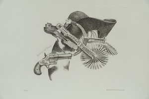 Revólver Colt "House", 1977 (gravura) de Donatella Merlo