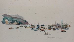 Rapallo, c.1979 (aguarela sobre papel) de Donatella Merlo