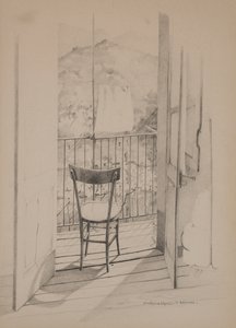 A varanda, c.1975 (desenho sobre papel)