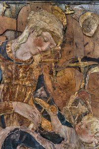 Nossa Senhora com o Menino e os Anjos, antes de 1443 (estuque policromado) de Donatello