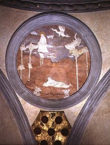 São João em Patmos, medalhão de espandarte, c.1425 (gesso) de Donatello