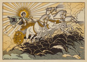 Phaethon, deus da mitologia grega (lito colorido) de Donn P. Crane