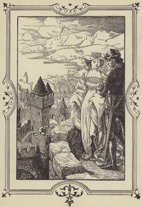 "Annoure trouxe o Rei sobre as ameias" (litho) de Dora Curtis