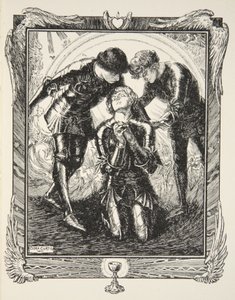 Depois foram para Sir Galahad, ilustração de "Histórias do Rei Artur e da Távola Redonda", de Beatrice Clay. de Dora Curtis