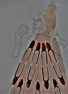 Figura abstrata com uma maçã de Doris Schmitz