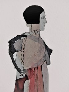 Perfil de uma mulher abstrata de Doris Schmitz