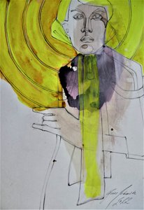 Mulher Abstrata Amarela de Doris Schmitz