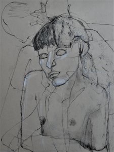 Figura nua a carvão