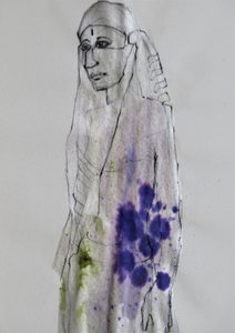 Retrato a tinta colorida de Doris Schmitz