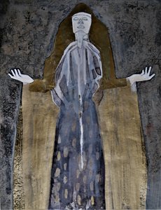 Figura Dourada Contemplativa de Doris Schmitz