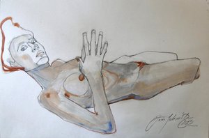 Egon Schiele posa de Doris Schmitz
