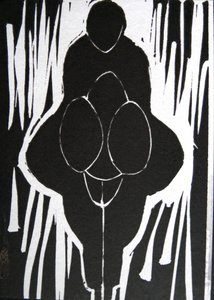 Figura expressiva a preto e branco de Doris Schmitz
